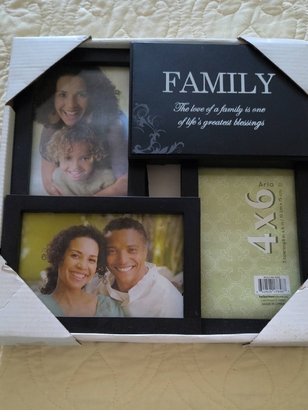 Aria Black Multi-Opening 'Family' Photo Frame